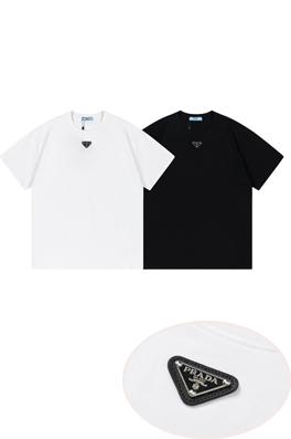 23ss春夏　プラダコピーメンズレディース 半袖 Tシャツの通販 prada黒マークゴロ　