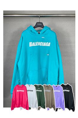 バレンシアガ パーカー  BALENCIAGA  スーパーコピー アートデザインの裂け目と裏地付きフード付きスウェット