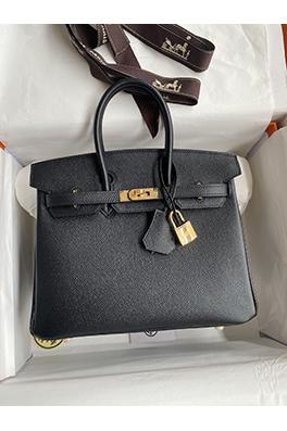 エルメス バーキン  25 コピー Birkin 25 cm輸入エプソムレザー  黒と金のバックルのファッションの選択  バッグ