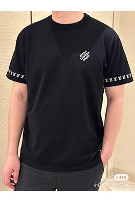 ルイヴィトン  新しいロゴ袖毛織り半袖Tシャツ