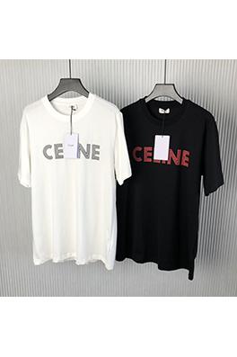 セリーヌコピー  新しいラインアルファベットラウンドネック半袖Tシャツ