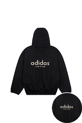 Fear of god fog X Adidas  シリコン文字カジュアルスポーツフード付きパーカー