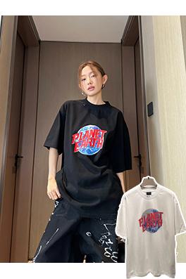 バレンシアガ  プアースプリントウォッシュヴィンテージ半袖Tシャツ