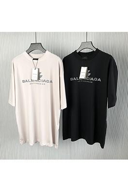 バレンシアガスーパーコピー  新しいIDホットシルバープリントラウンドネック半袖Tシャツ