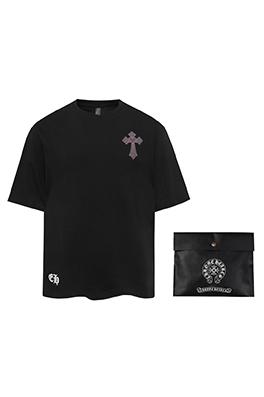 クロムハーツコピー  ファッションクロスプリント半袖Tシャツ