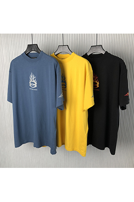 バレンシアガ  新しい炎のプリント半袖Tシャツ