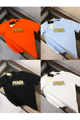 フェンディ カップルラウンドネック半袖カップルTシャツ