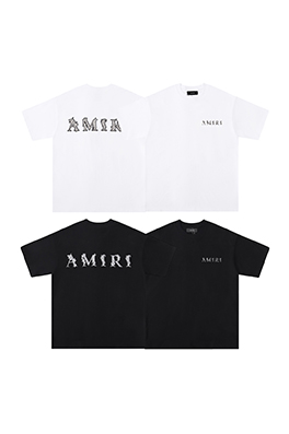 アミリ ハイストリートルーズレター半袖クルーネックTシャツ