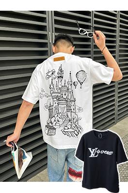 ルイヴィトン 新しいアルファベットロゴ立体歯ブラシ刺繍半袖Tシャツ 6,580円 CCS033451