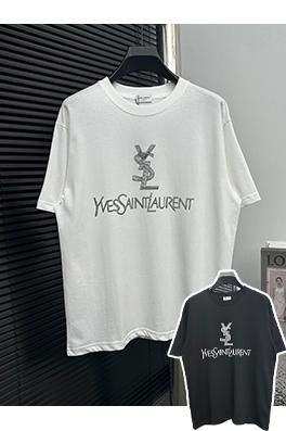 サンローランコピー  クラシックプリントロゴアルファベット半袖Tシャツ