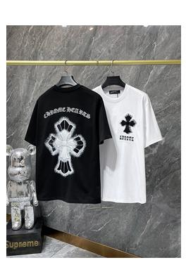 クロムハーツ刺繍サンスクリット 十字架ドローイング半袖Tシャツ