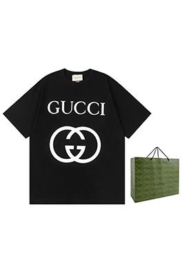 グッチ  クラシックな大きなロゴプリント半袖Tシャツ