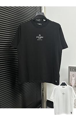 フェンディコピー  シンプルなロゴの小さな文字の半袖Tシャツ