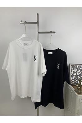 サンローランコピー  新しい立体ロゴ半袖Tシャツ