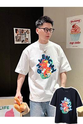 ジバンシイコピー  サイケデリックプリントラウンドネック半袖Tシャツ