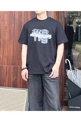 アレキサンダーワン  ゆったりとしたアルファベットロゴの大きなプリント柄半袖Tシャツ