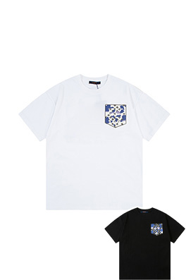 ルイヴィトン  水彩グラフィティポケットプリント半袖Tシャツ