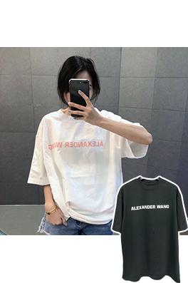 アレキサンダーワン  モザイクレタープリント半袖Tシャツ