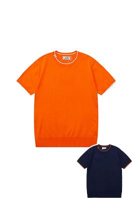 エルメス  パッチワークカラーニット半袖Tシャツ