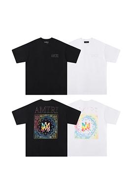 アミリコピー  ロゴプリントラウンドネック半袖Tシャツ