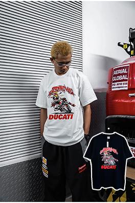 SUPREME X DUCATIコラボSS 24 BIKE TEEバイクレーサープリントTシャツ