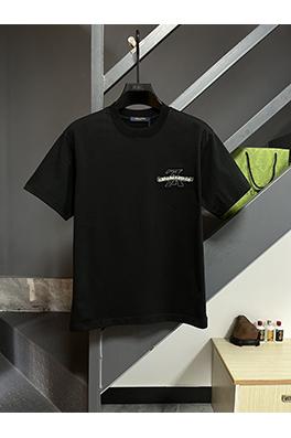 クロムハーツ  マークが揃ったレザーロゴ発泡半袖Tシャツ