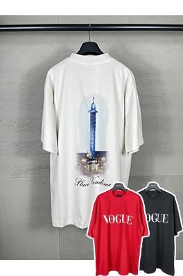 バレンシアガコピー  Balenciaga Vogueコラボレーションプリント半袖Tシャツ