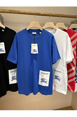 バーバリースーパーコピー  新しい乗馬騎士デカールロゴコットン半袖Tシャツ