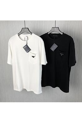 プラダ 新しいポケット逆三角鉄ブランド半袖Tシャツ