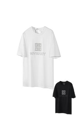 ジバンシイスーパーコピー  胸の大きなロゴ文字ホットドリル半袖Tシャツ