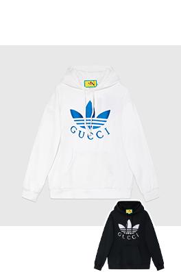 Adidas X Gucci  新しいカウンター刺繍二股フード付きパーカー