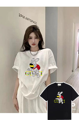 グッチコピー  ロゴプリントラックリブファッション半袖Tシャツ