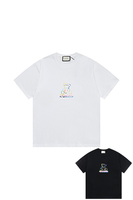 グッチ ロゴプリントパターンバックラベルデザインTシャツ