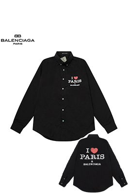 バレンシアガスーパーコピー parisハートロゴプリント長袖シャツ