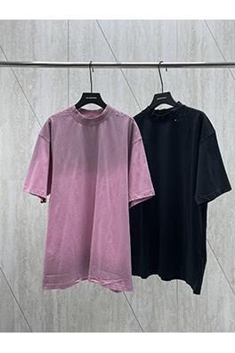 バレンシアガ 24 SS 古い穴のデザインサンスクリット語の半袖Tシャツ