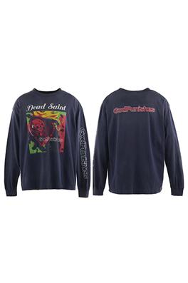 セント マイケル SAINT MICHAELロゴ プリントメンズ Tシャツ  ロンT  長袖の通販