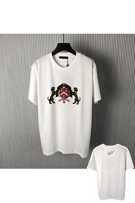 ルイヴィトン 新しいダブルドッグプリント装飾ディテールコットン半袖Tシャツ