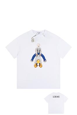 ロエベ新しいシリーズの漫画柄半袖Tシャツ