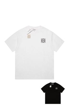 ロエベコピー 新しいシリーズ胸の刺繍ロゴ半袖Tシャツ