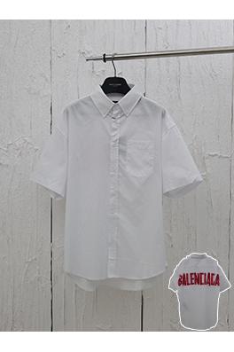バレンシアガ 新しい赤いサインテープ半袖シャツ