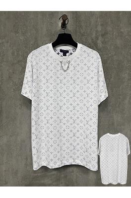 ルイヴィトンクラシックネックラインチェーンフルプリント半袖Tシャツ