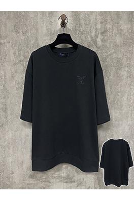 ルイヴィトン25SS LVデコレーションラインストーンロゴニット半袖Tシャツ