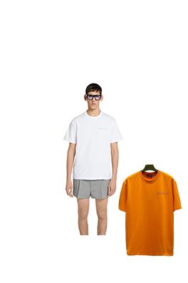 グッチスーパーコピー 三色アルファベットプリント 半袖Tシャツ