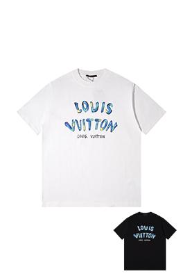 ルイヴィトンコピー新作 カラフルペイントグラフィック 半袖Tシャツ