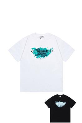 ディオールCDロゴ スプレーペイント風 グラフィックプリントTシャツ