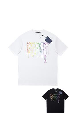 ルイヴィトン公式定番 カラフルロゴプリント 半袖Tシャツ