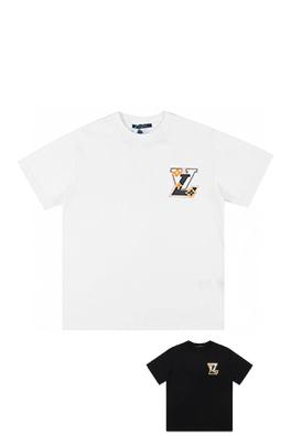 ルイヴィトンLV公式ランウェイモデル 巨匠デザイン プリント クルーネック 半袖Tシャツ