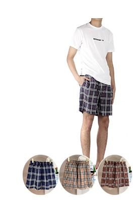 バーバリークラシック チェック柄 ドローストリング ビーチパンツ