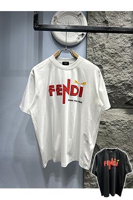 フェンディ バイカラーアルファベットロゴ クルーネック 半袖Tシャツ
