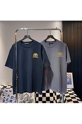 バレンシアガロゴロックプリント レタリング クルーネック 半袖Tシャツ